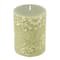 Sage & White Floral Embossed Pillar Candle by Ashland®